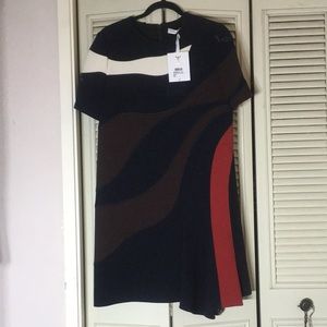 dior multi color organic wave cocktail dress